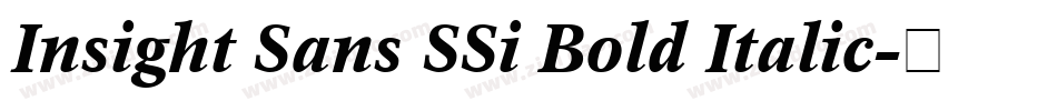 Insight Sans SSi Bold Italic字体转换